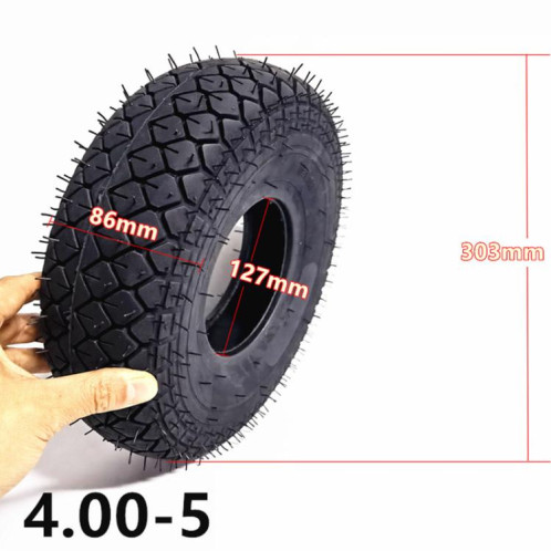 Vélo électrique 4.00-5 12 pouces pour personnes âgées, scooter, pneus pneumatiques, accessoires, style : pneus intérieurs et extérieurs SH0503941-06